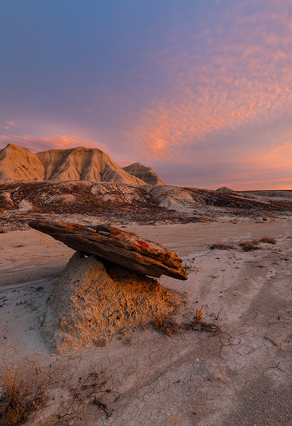 Landscape photograph of Toadstool Geologic Park in western Nebraska during an intense sunrise. - Nebraska Photography