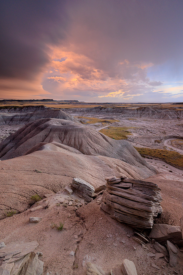 Landscape photograph of Toadstool Geologic Park in western Nebraska during an warm sunrise. - Nebraska Photography