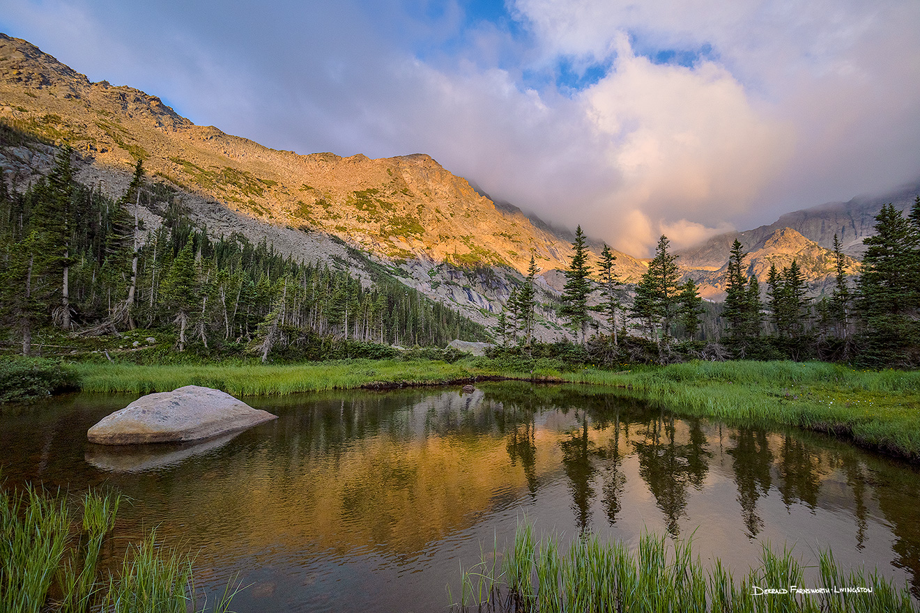 A scenic landscape photograph  Thunder Lake in the backcountry of Rocky Mountain National Park, Colorado. - Rocky Mountain NP Picture