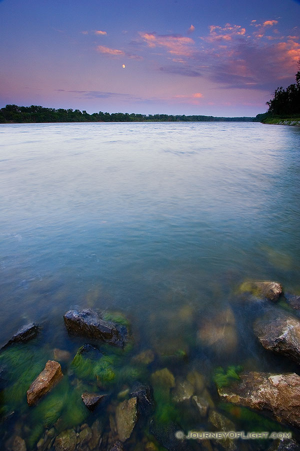 Moonrise over DeSoto Bend National Wildlife Refuge, Nebraska/Iowa. - DeSoto Photography