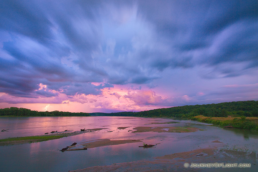 In late summer I photographed this storm storm raging over the Platte River in Eastern Nebraska near South Bend. - Nebraska Photography