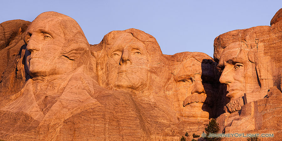 A panoramic of Mt. Rushmore National Monument in the Black Hills of South Dakota. - Mt. Rushmore NM Photography