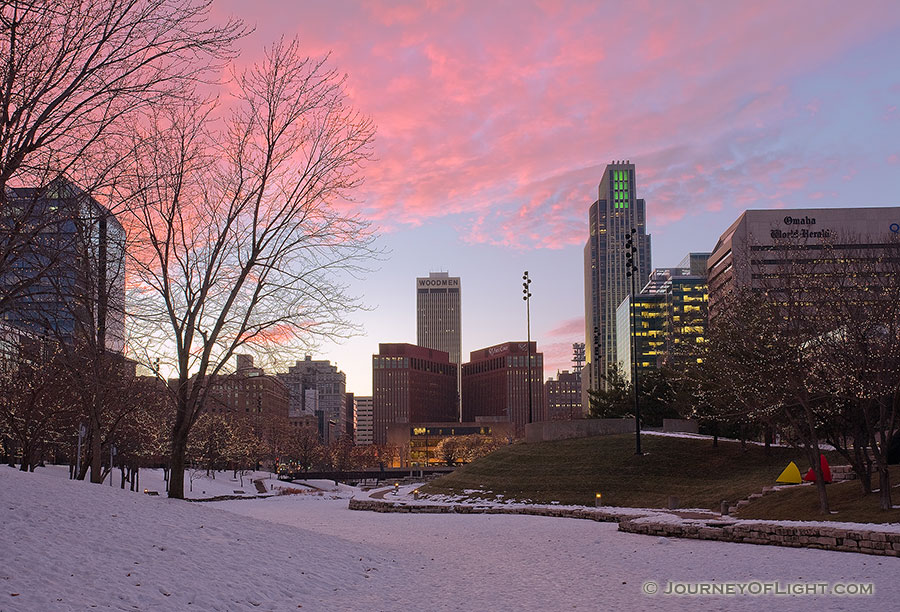 Every year Omaha Celebrates the Holiday Lights Festival after Thanksgiving and during Christmas and New Years by putting lights up in the downtown area around Gene Leahy Mall. - Omaha Photography