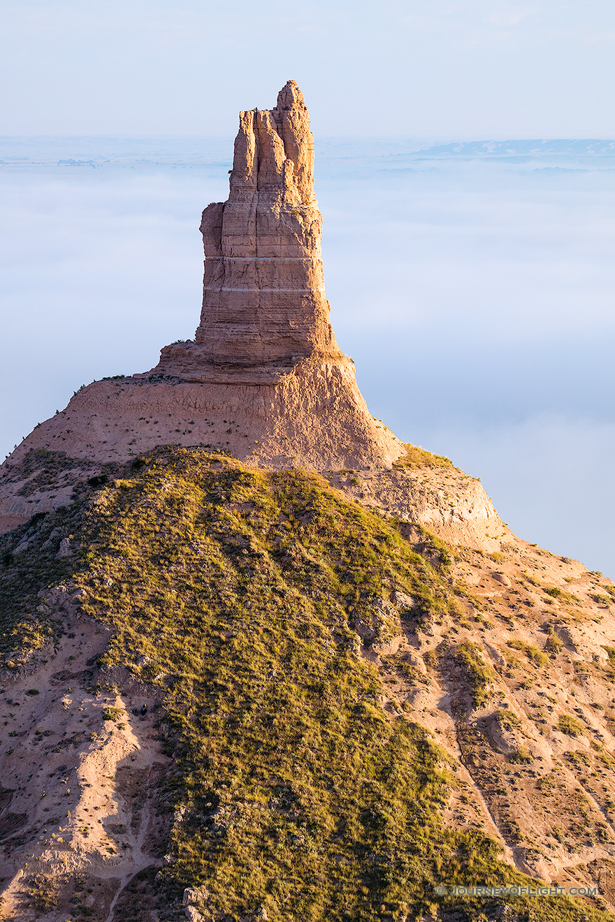 A landscape photograph of Chimney Rock National Historic Site in western Nebraska. - Nebraska Picture