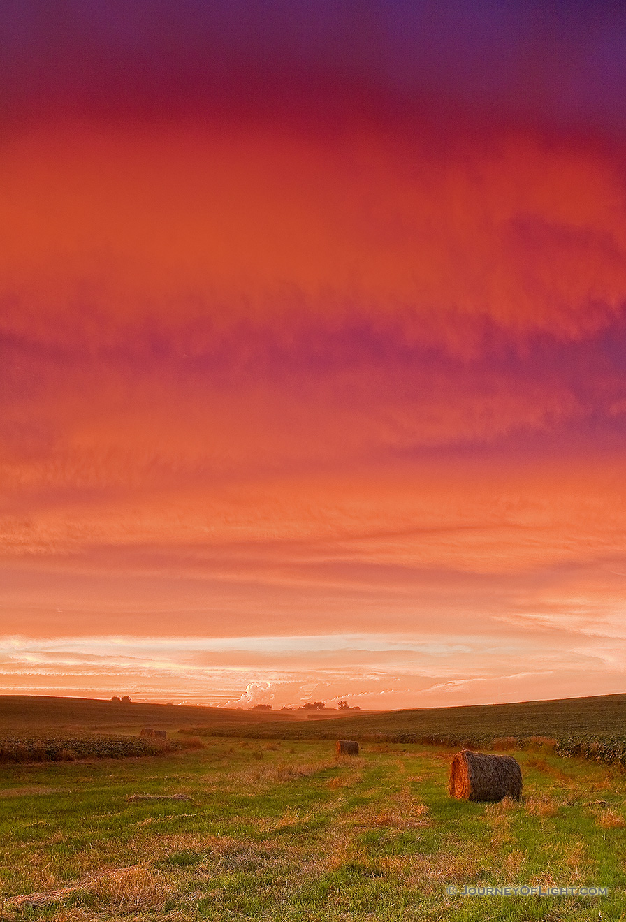 After an intense Midwestern storm, beautiful color is reflected in the clouds. - Nebraska Picture