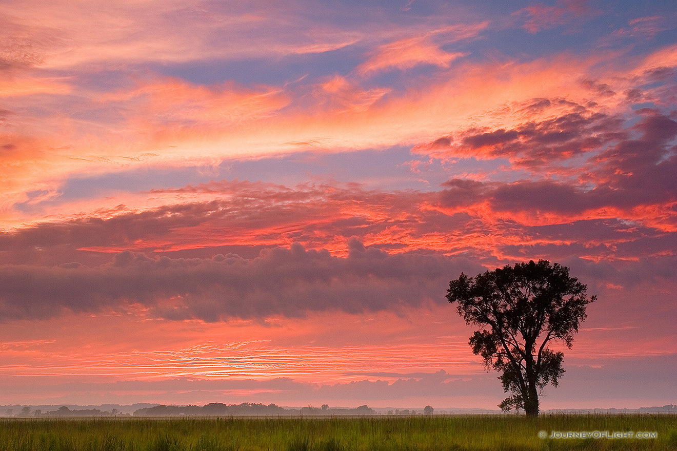 In the fall of 2006 I photographed this spectacular sunset at Boyer Chute National Wildlife Refuge across the prairie. - Boyer Chute Picture