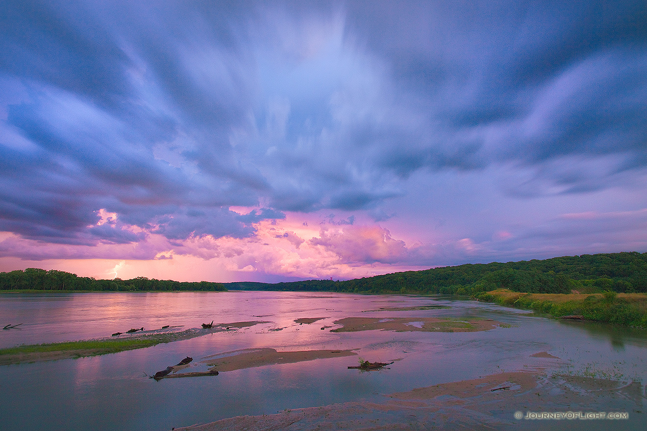 In late summer I photographed this storm storm raging over the Platte River in Eastern Nebraska near South Bend. - Nebraska Picture