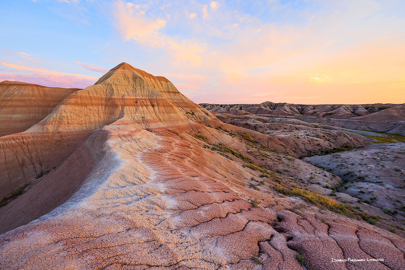 Scenic photograph of a beautiful sunrise over the Badlands National Park, South Dakota. - South Dakota Picture