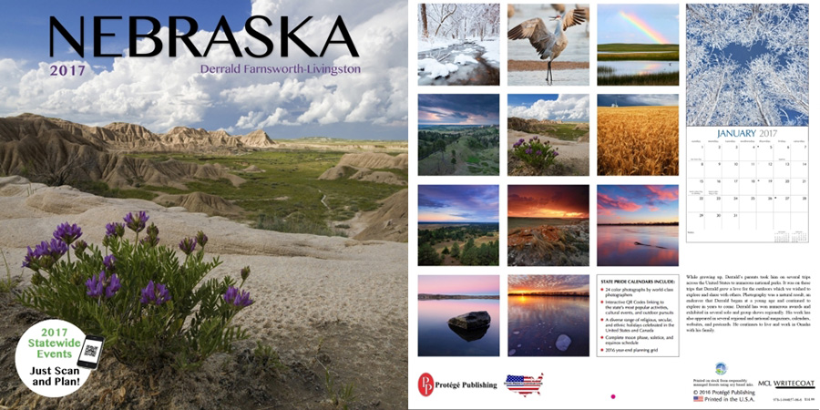 2017 Nebraska State Pride Calendar.  Sold in Costco, Amazon, and Calendar Club.  Contributed All Photography. -  Picture